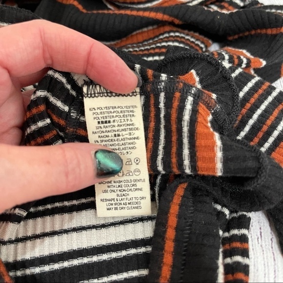 Free People Striped Ribbed Cold Shoulder Top - Picture 12 of 13